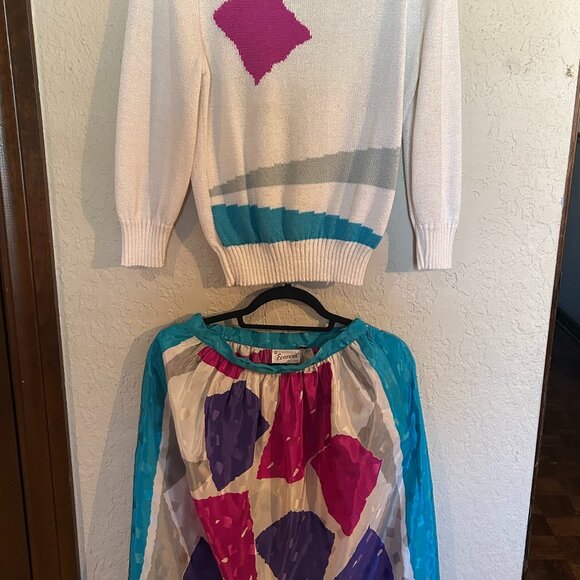 Evanna New York Sweater and Silk Skirt - Picture 1 of 11